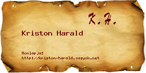 Kriston Harald névjegykártya